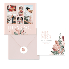 Hochzeitskartenset stilvolle Trockenblumen