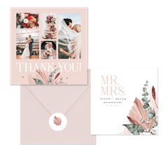 Hochzeitskartenset stilvolle Trockenblumen