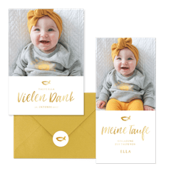 Taufe - Fisch & Schrift gold
