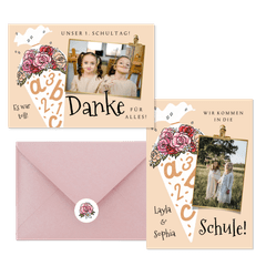 Einschulung - Schultüte mit Blumen
