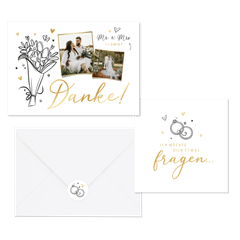 Hochzeitskartenset einfache Doodles 