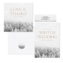 Hochzeitskartenset weißer Winterwald