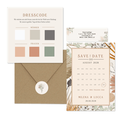 Hochzeitskartenset Trockenblumen und Gräser