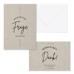 Hochzeitskartenset grauer Karton