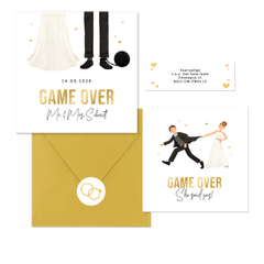Hochzeitskartenset lustige Illustration 'Game over'