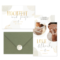 Hochzeitskartenset Boho Formen und Zweige