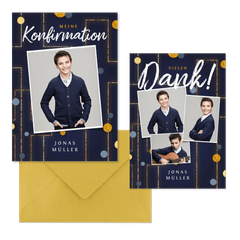 Konfirmation - Kreuz auf Dunkelblau