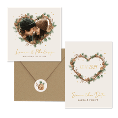 Hochzeit - Tannenzweige Herz Rahmen zur Winterhochzeit 
