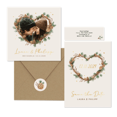 Hochzeit - Tannenzweige Herz Rahmen zur Winterhochzeit 