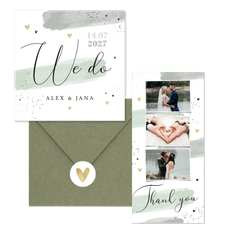 Hochzeitskartenset Aquarell & Typografie