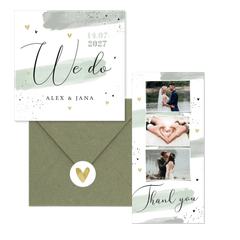 Hochzeitskartenset Aquarell & Typografie