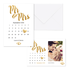 Hochzeitskartenset goldenes Handlettering