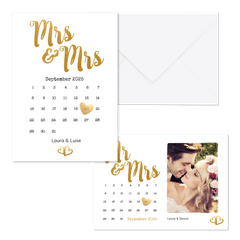 Hochzeitskartenset goldenes Handlettering