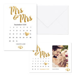 Hochzeitskartenset goldenes Handlettering