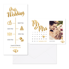 Hochzeitskartenset goldenes Handlettering
