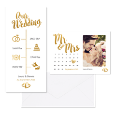 Hochzeitskartenset goldenes Handlettering