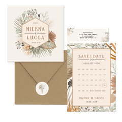 Hochzeitskartenset Trockenblumen und Gräser