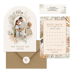 Hochzeitskartenset Trockenblumen und Gräser