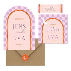 Hochzeit - Lila Karomuster mit Bogen