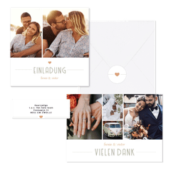 Hochzeitskartenset moderne Klassik