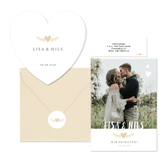 Hochzeitskartenset schlichte Fotoreihe
