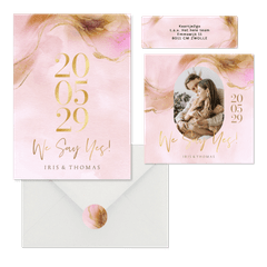 Hochzeit - Bohemian Aquarell rosegold 2