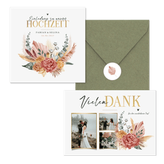 Hochzeitskartenset Bohemian Flowers