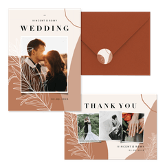 Hochzeitskartenset erdiges Boho mit Zweigen