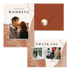 Hochzeitskartenset erdiges Boho mit Zweigen