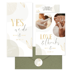 Hochzeitskartenset Boho Formen und Zweige