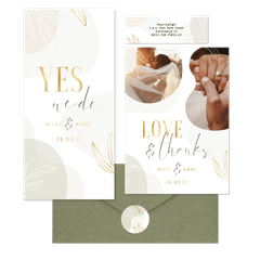 Hochzeitskartenset Boho Formen und Zweige