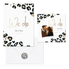 Hochzeitskartenset Leopardenmuster schwarz-gold