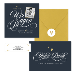 Hochzeitskartenset klassische Schreibschrift