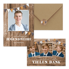 Jugendweihe - Wimpelkette Holz