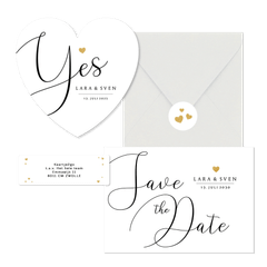 Hochzeit - Kalligrafie schwarz weiß schlicht