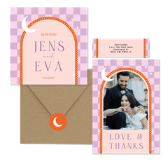 Hochzeit - Lila Karomuster mit Bogen