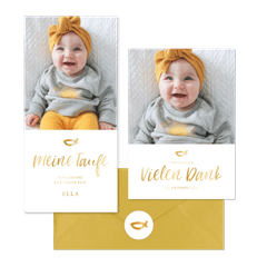 Taufe - Fisch & Schrift gold