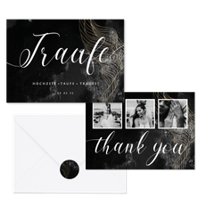 Hochzeitskartenset industriell mit Gold