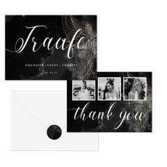 Hochzeitskartenset industriell mit Gold