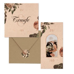 Hochzeitskartenset Vintage Rosen auf Papierstruktur