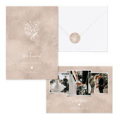 Hochzeitskartenset Altrosa Auqarell