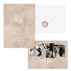 Hochzeitskartenset Altrosa Auqarell