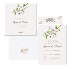 Hochzeitskartenset natürliche Apfelblüten