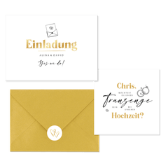 Hochzeitskartenset schlichter Schriftzug in Handschrift