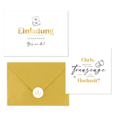 Hochzeitskartenset schlichter Schriftzug in Handschrift