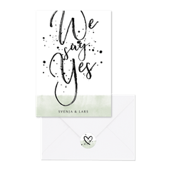 Hochzeitskartenset Auqarell mit Farbklecksen