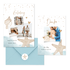 Hochzeitskartenset Strandfeeling Seestern