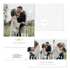 Hochzeitskartenset schlichte Fotoreihe