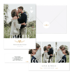 Hochzeitskartenset schlichte Fotoreihe