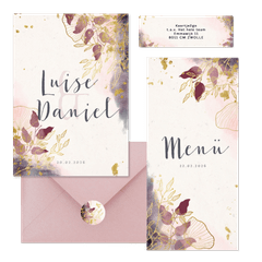 Hochzeitskarten Bohemian Zweige und Blätter